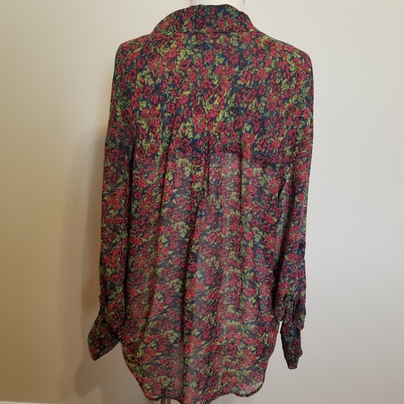 Free people sheer floral button-down shirt - Picture 5 of 8